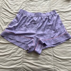 victoria's secret - purple butterfly boxer satin shorts